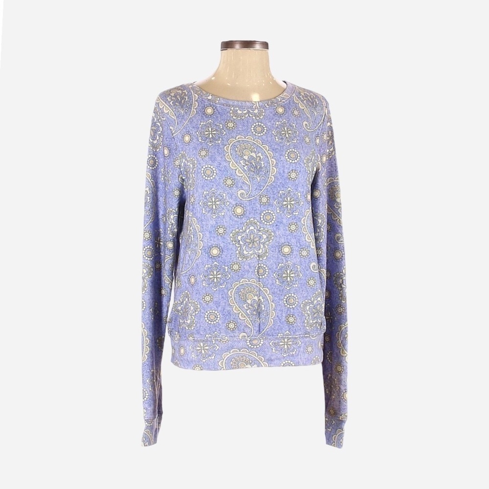 Wildfox Paisley Print Blueish Purple Comfy Sweatshirt Size XS